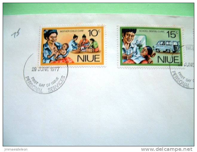 Niue 1977 FDC Cover - Mothers And Infants - Baby Dental Clinic Ambulance - Care Of Aged - Eldery - Coconut - Niue