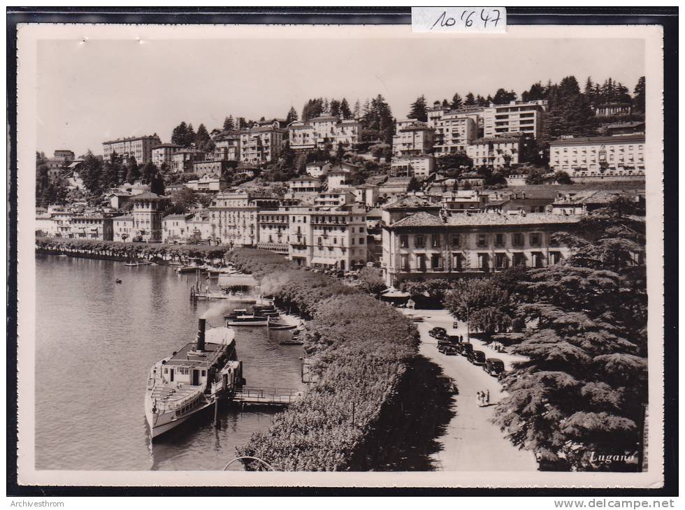 Lugano - Lungolago E Vaporetto - Ca 1937 ; Trous D'agrafe (10´646) - Agra