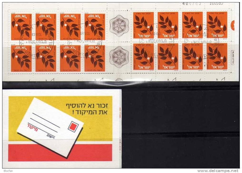 Naturschutz Zweig 1982 Israel 893 Im Kehrdruck Im MH 1/82 O 12€ Mit 2x8-Block M/s Se-tenant Flora Sheet Booklet Bf Asia - Booklets