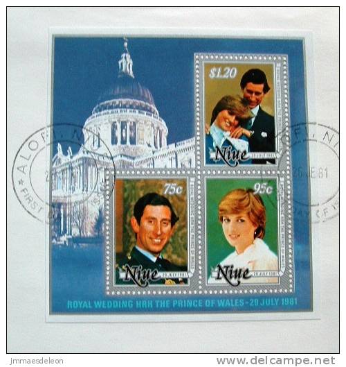 Niue 1981 FDC Cover - Prince Charles And Lady Diana - Souvenir Sheet - Niue