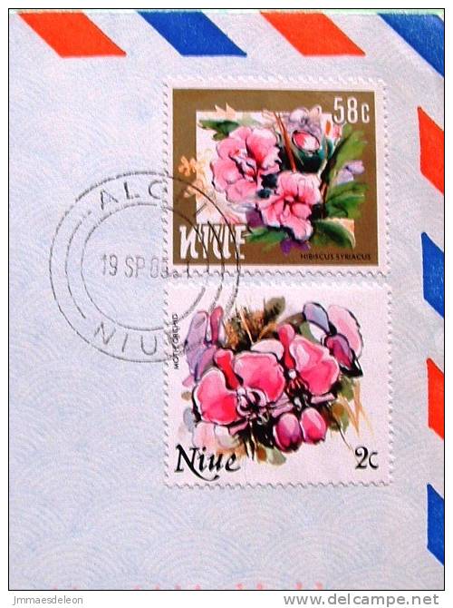 Niue 1983 Official Cover To Canada - Flowers - Niue