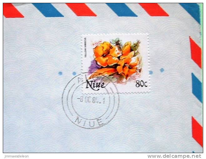 Niue 1984 Cover To England UK - Flowers - Hibiscus - Niue