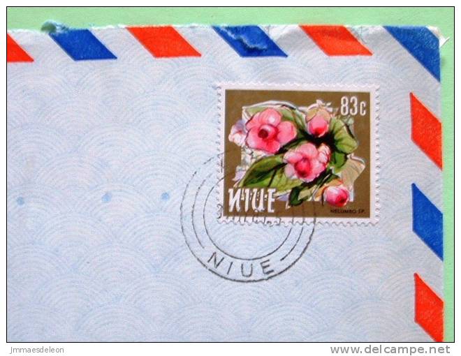 Niue 1985 Official Cover To England UK - Flowers - Nelumbo - Niue