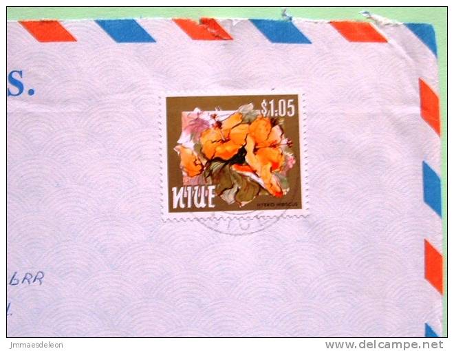Niue 1987 Official Cover To England UK - Flowers Hibiscus - Niue