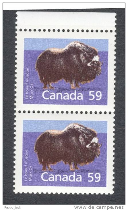Canada Musk Ox Pair #1174a SP Perf 13.1 GT4 Year 1989  MNH - Vaches