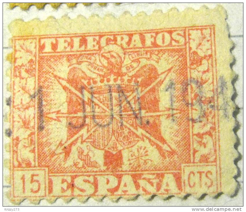 Spain 1940 Telegraph Stamp 15c - Used - Telegramas