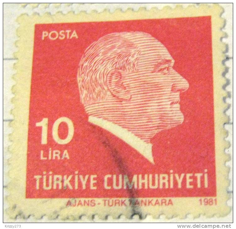 Turkey 1981 Kemal Ataturk 10l - Used - Used Stamps