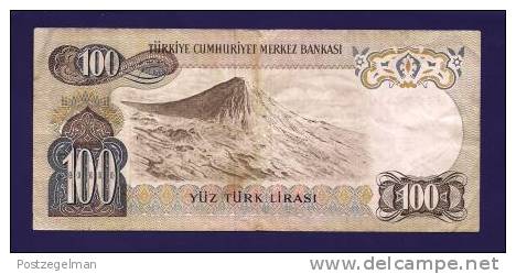 TURKEY 1970 Law,  Banknote, USED VF,  100 Lira Km 125 - Turquia