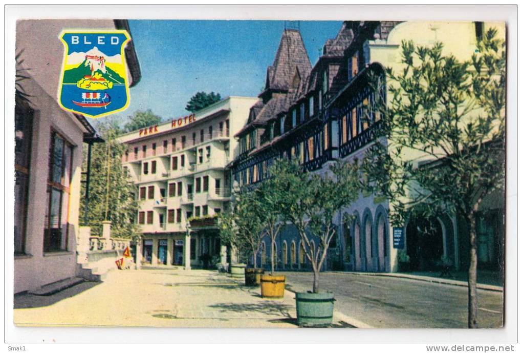 EUROPE SLOVENIA BLED HOTEL PARK POSTCARD 1963. - Slovenia