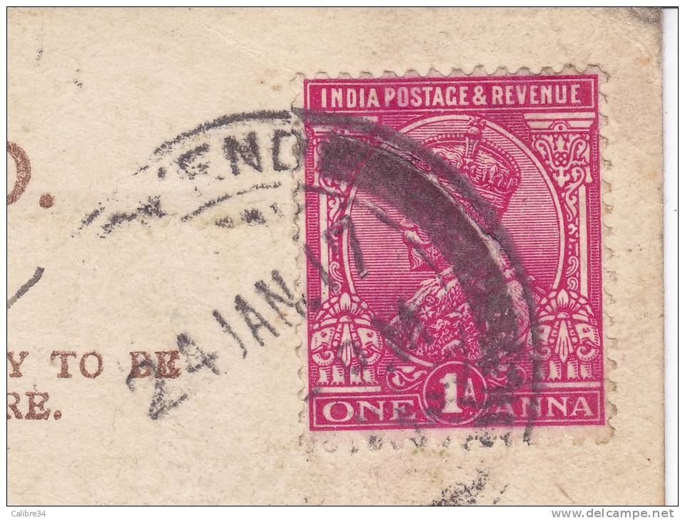 CARDIFF Town Hall And Law Courts (Timbre India Postage 1917 Posté De Kirkend India) - Cardiganshire