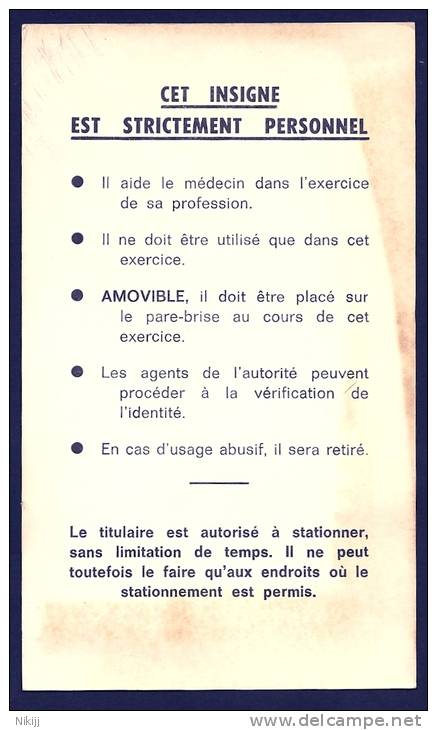 *** NOUZONVILLE Ardennes - Véritable Caducée Stationnement Ordre Des Médecins 1969 - Non Classés