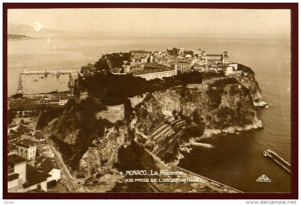 Cpa  Carte Photo De Monaco  Le Rocher  Vue Prise De L' Observatoire  SAB20 - Autres & Non Classés