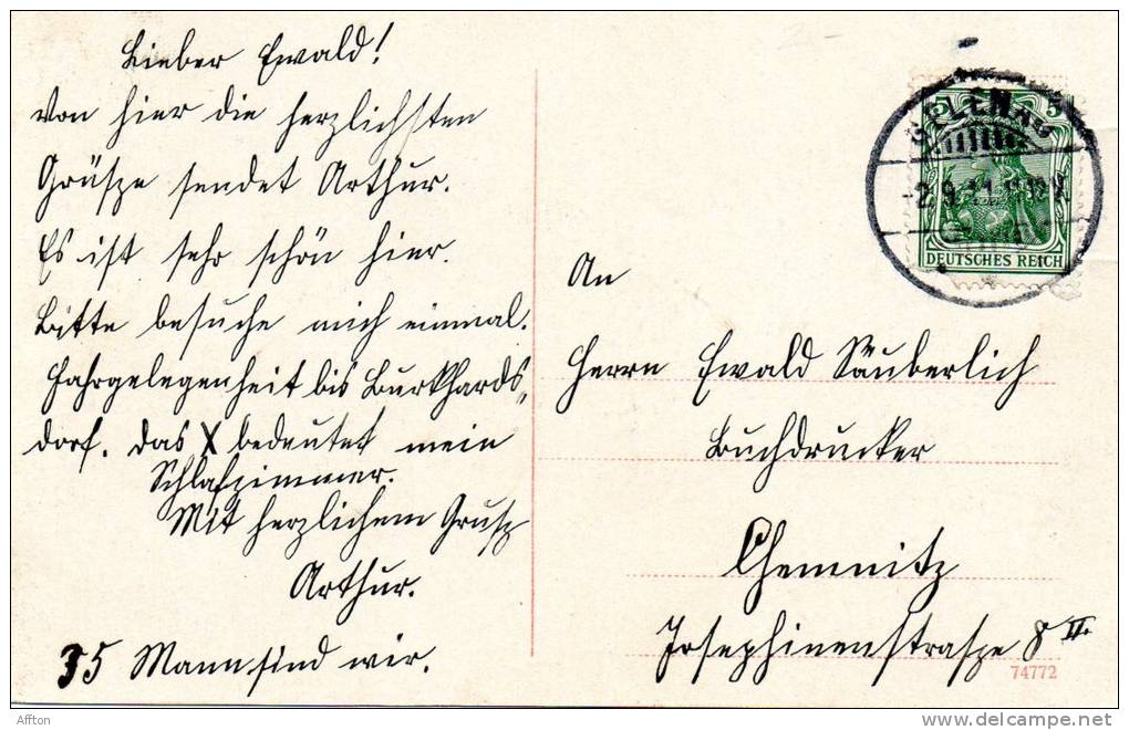 Chemnitz Zu Gelenau 1905 Postcard - Chemnitz
