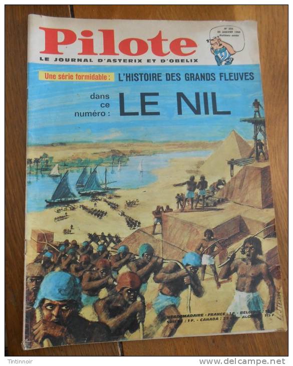 PILOTE N° 326 DE 1966 LE NIL ASTERIX MICHEL TANGUY LUC LANCIER  GUY LEBLEU L'ESPACE LE GALL - Pilote