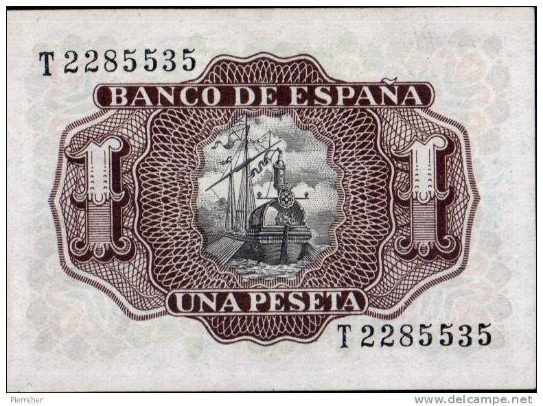 TRES TRES BEAU BILLET DE UN PESETAS _ ISSUE DE 1953 - 1-2 Peseten