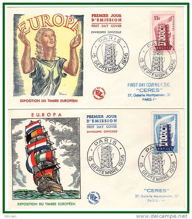 FDC FRANCE EUROPA 1956 (cote 50 E) TB - 1956