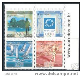 2004 BRAZIL OLYMPIC GAME BLOCK OF 4V MNH - Summer 2004: Athens