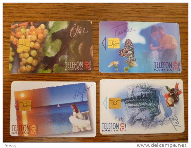 Hungary: Seasons (complett Set, 4 Pcs), Winter, Summer, Autumn, Spring - Seasons