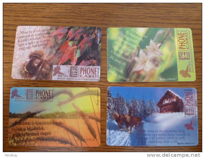 Hungary: Seasons (complett Set, 4 Pcs), Winter, Summer, Autumn, Spring - Seasons