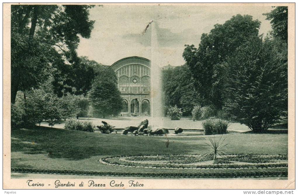 1929  -  TORINO  -  GIARDINI DI PIAZZA CARLO FELICE - Parchi & Giardini