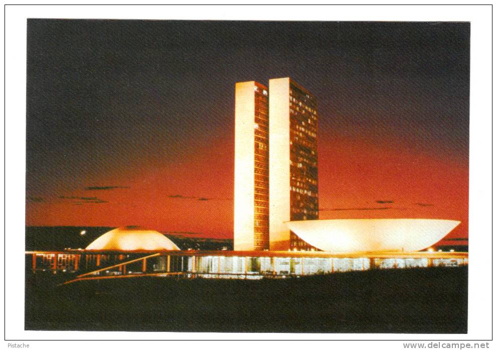 Brasil Brazil Brésil - Brasilia - Vista Noturna Do Congresso Nacional - VG Condition - État TB - Brasilia