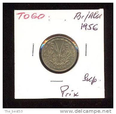 Togo Français -  5 Francs    -  1956  -  Alu Bronze  -  SUP - Togo