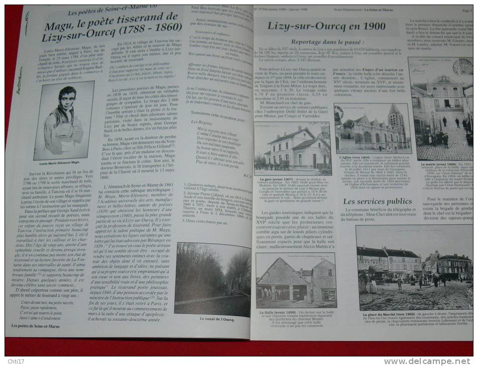 LA SEINE ET MARNE NOTRE DEPARTEMENT N10 /1989 LIZY SUR OURCQ/ ESBLY/CRECY/ BRIE COMTE ROBERT/ - Livres & Catalogues