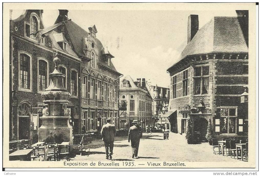 BELGIQUE . BRUXELLES .EXPOSITION  1935 . VIEUX BRUXELLES . FONTAINE DES SATYRES - Expositions Universelles