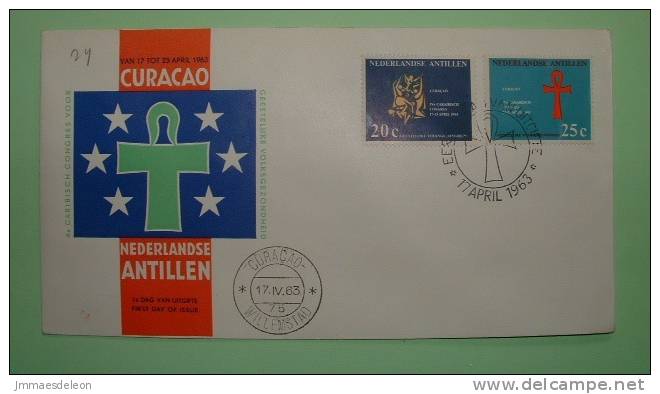 Netherlands Antilles (Curacao) 1963 FDC Cover - Mental Health - Antilles