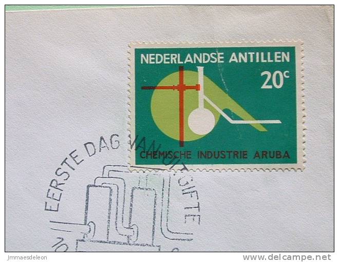 Netherlands Antilles (Curacao) 1963 FDC Cover To USA - Chemical Equipment - Chemical Factories In Aruba - Flag - West Indies