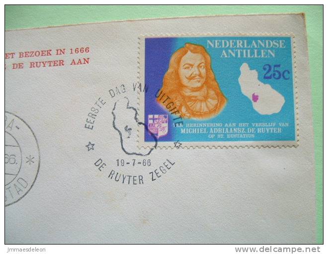 Netherlands Antilles (Curacao) 1966 FDC Cover - Map Ship - Administrator De Ruyter - Antilles