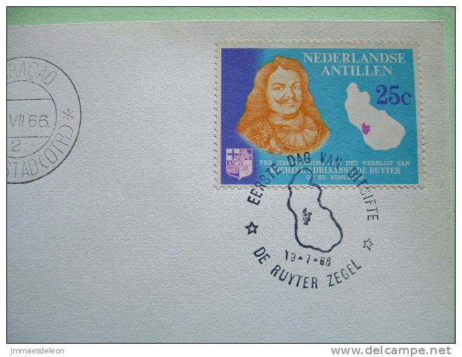 Netherlands Antilles (Curacao) 1966 FDC Cover - Map Ship - Administrator De Ruyter - Antilles