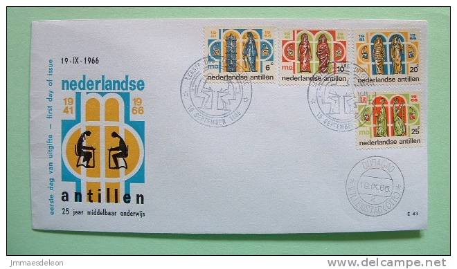 Netherlands Antilles (Curacao) 1966 FDC Cover - Liberal Arts And Grammar - Arithmetic - Astronomy - Music - Geometry - Antillen