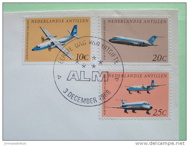 Netherlands Antilles (Curacao) 1968 FDC Cover - Dutch Airlines - Planes - Antillen
