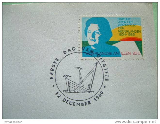 Netherlands Antilles (Curacao) 1969 FDC Cover - Queen Juliana And Rising Sun - Crown Flags - Antillas Holandesas