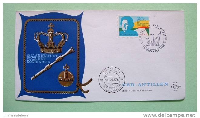 Netherlands Antilles (Curacao) 1969 FDC Cover - Queen Juliana And Rising Sun - Crown - Antillas Holandesas