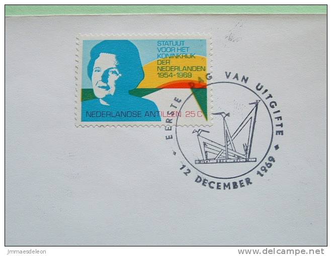 Netherlands Antilles (Curacao) 1969 FDC Cover - Queen Juliana And Rising Sun - Crown - West Indies