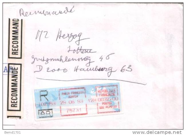 Frankreich / France - Einschreiben / Registered Letter (d052) - Brieven En Documenten