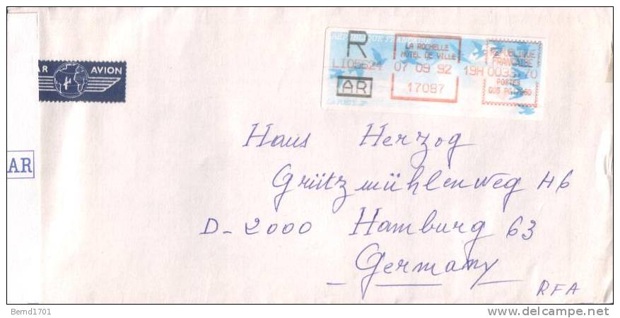 Frankreich / France - Einschreiben / Registered Letter (d054) - Brieven En Documenten