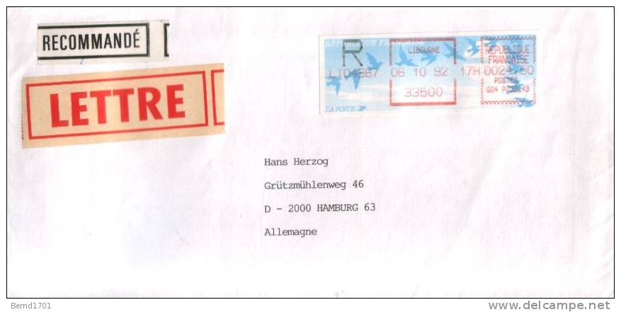Frankreich / France - Einschreiben / Registered Letter (d055) - Storia Postale