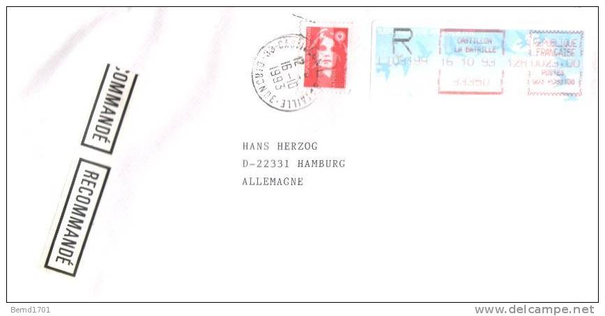 Frankreich / France - Einschreiben / Registered Letter (d056) - Storia Postale