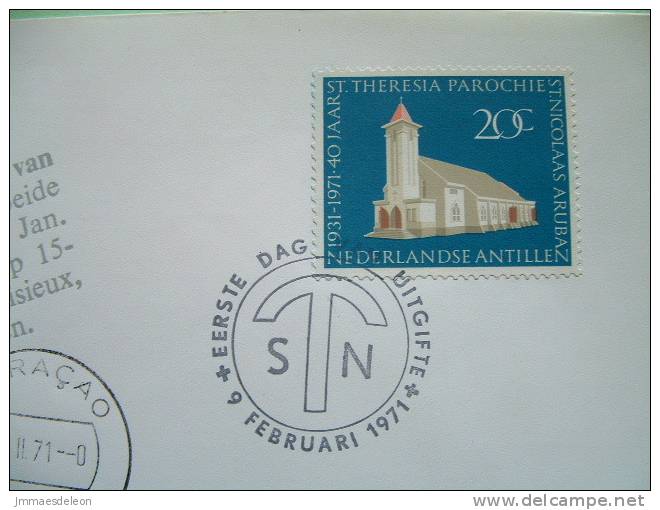 Netherlands Antilles (Curacao) 1971 FDC Cover - St. Theresi Church - Catholic Religion - Antilles