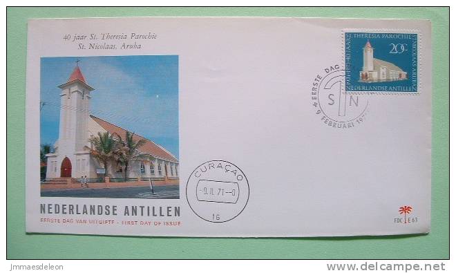 Netherlands Antilles (Curacao) 1971 FDC Cover - St. Theresi Church - Catholic Religion - Antillen