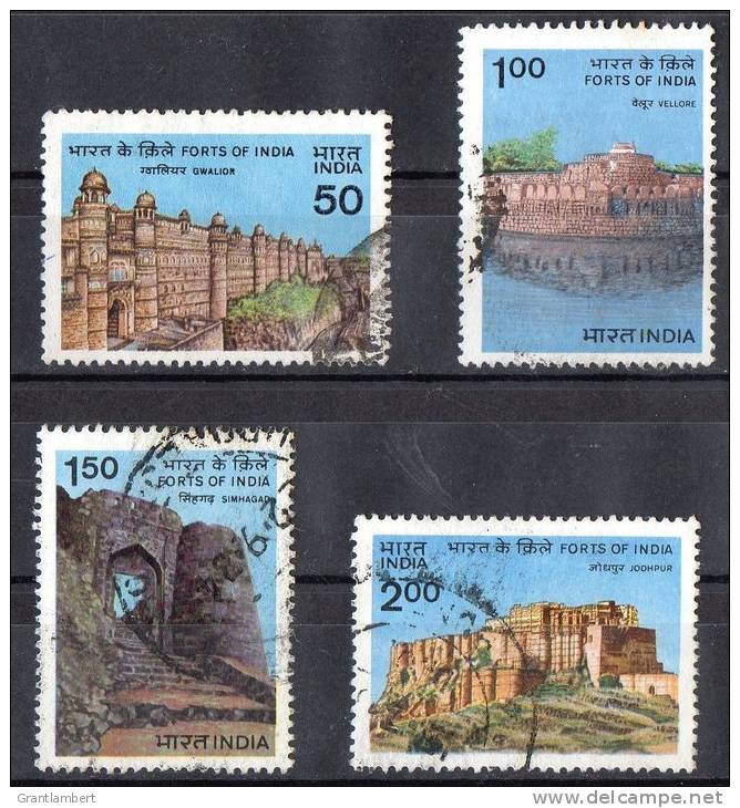 India 1984 Forts Set Of 4 Used - Gebruikt