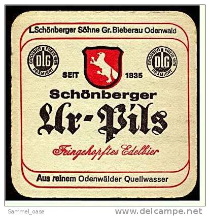 Bierdeckel  - Schönberger Ur-Pils Groß-Bieberau  -  Aus Reinem Odenwälder Quellwasser - Sous-bocks