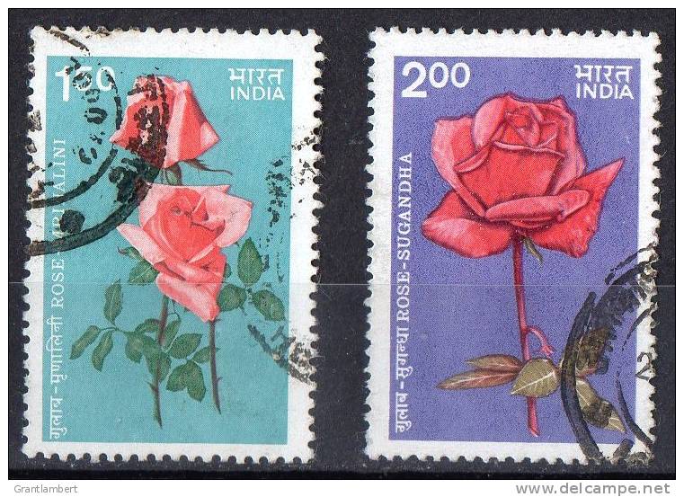 India 1984 Roses Set Of 2 Used - Gebruikt