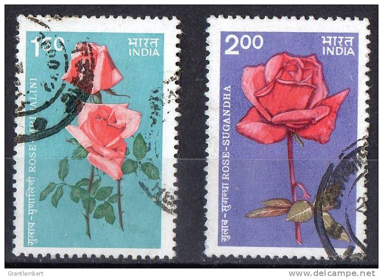 India 1984 Roses Set Of 2 Used - Used Stamps