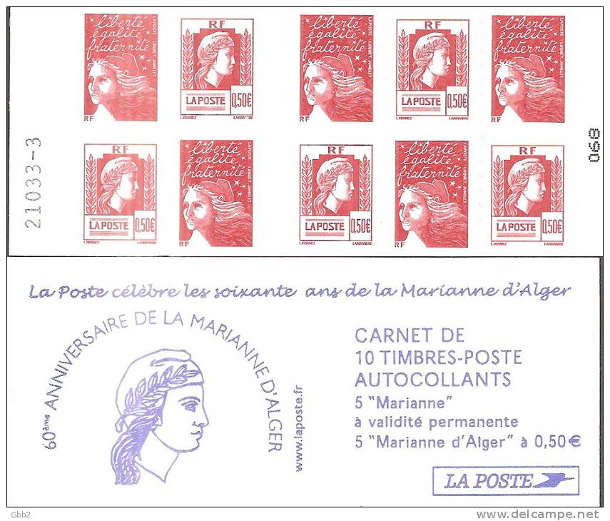 CARNET 1512, Mixte "soixante Ans De La Marianne D'Alger" Nappe 3. Bas Prix, à Saisir. - Autres & Non Classés