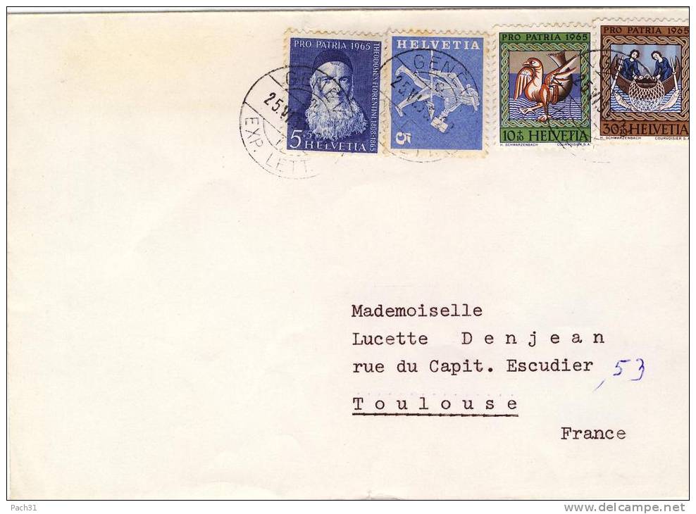 Lettre De Genéve  Bureau Exp. Lettres Avec N°YT 642,747,748 Et 750 - Brieven En Documenten