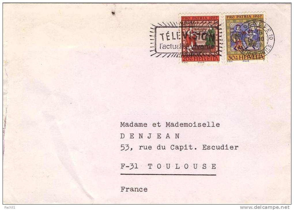 Lettre De Geneve  Nations Unies Avec N°YT 788 Et 789 Et Flamme "Télévision L'actualité Vivante" - Storia Postale